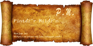 Pintér Milán névjegykártya