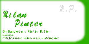 milan pinter business card