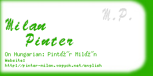 milan pinter business card